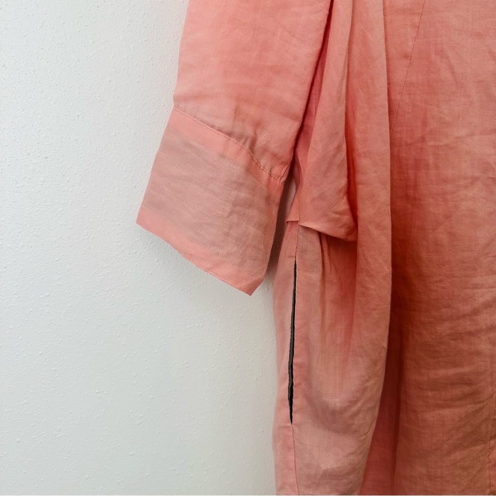 A. Mollin 100% linen tunic dress with hood button down coverup - Picture 8 of 9